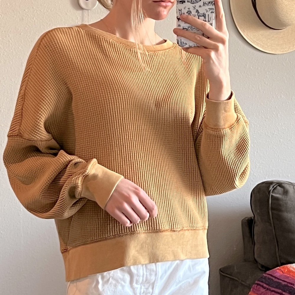 UO Waffle Crew Neck - Picture 6 of 6